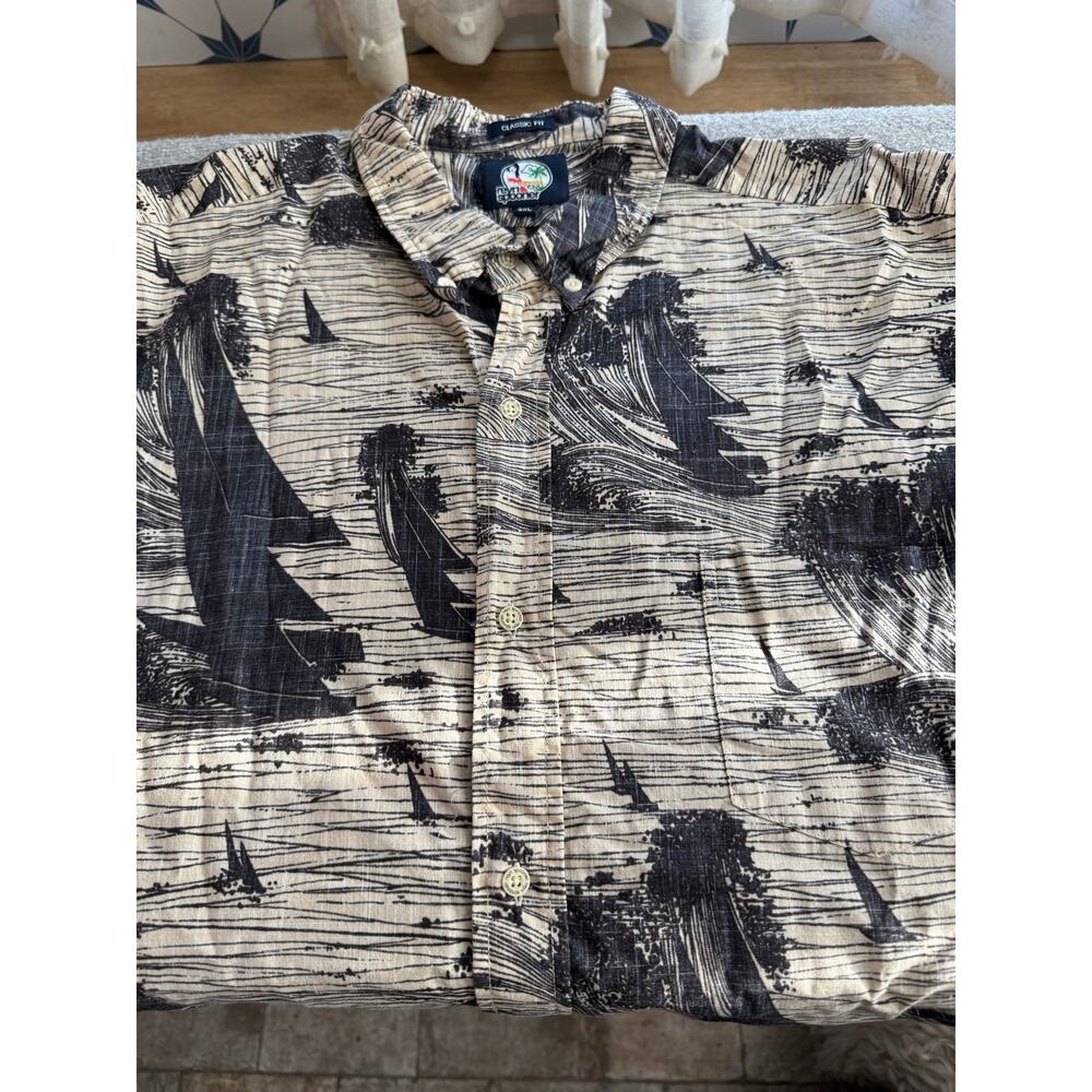 Reyn Spooner 3XL Classic Fit Sailboat Wave Print Button Down Aloha Shirt